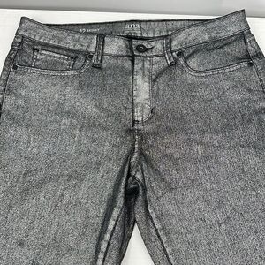 a.n.a. metallic silver skinny jeans size 12